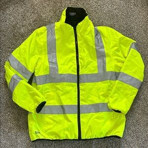 Hi-Vis Yellow Reflective Safety Rain Jacket